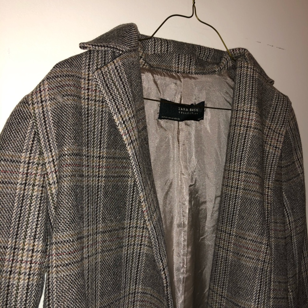 Nude brown plaid blazer